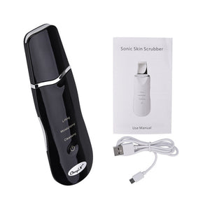 Professional Ultrasonic Facial Skin Scrubber Ion Deep Face Cleaning Peeling Rechargeable Skin Care Device Beauty Instrument 42