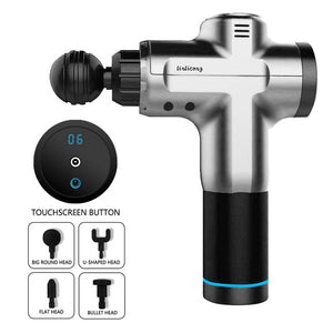 LCD Display Body Massage Gun Exercising Muscle Electric Massager Gun head Massager for Neck and Back Vibrator Slimming Shaping