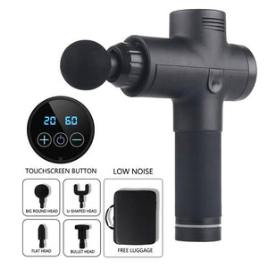 LCD Display Body Massage Gun Exercising Muscle Electric Massager Gun head Massager for Neck and Back Vibrator Slimming Shaping