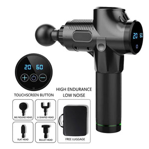LCD Display Body Massage Gun Exercising Muscle Electric Massager Gun head Massager for Neck and Back Vibrator Slimming Shaping