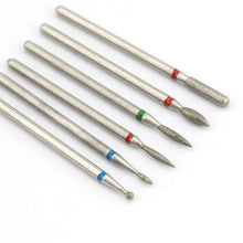 Load image into Gallery viewer, 6pcs/pack Diamond Nail Milling Cutter Rotary Burr for Nail Files Cuticle Clean Drill Bits Apparatus for Manicure Art Tools

