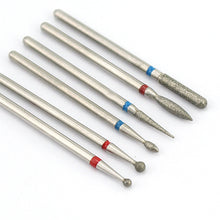 Load image into Gallery viewer, 6pcs/pack Diamond Nail Milling Cutter Rotary Burr for Nail Files Cuticle Clean Drill Bits Apparatus for Manicure Art Tools
