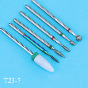 6pcs/pack Diamond Nail Milling Cutter Rotary Burr for Nail Files Cuticle Clean Drill Bits Apparatus for Manicure Art Tools