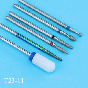 6pcs/pack Diamond Nail Milling Cutter Rotary Burr for Nail Files Cuticle Clean Drill Bits Apparatus for Manicure Art Tools
